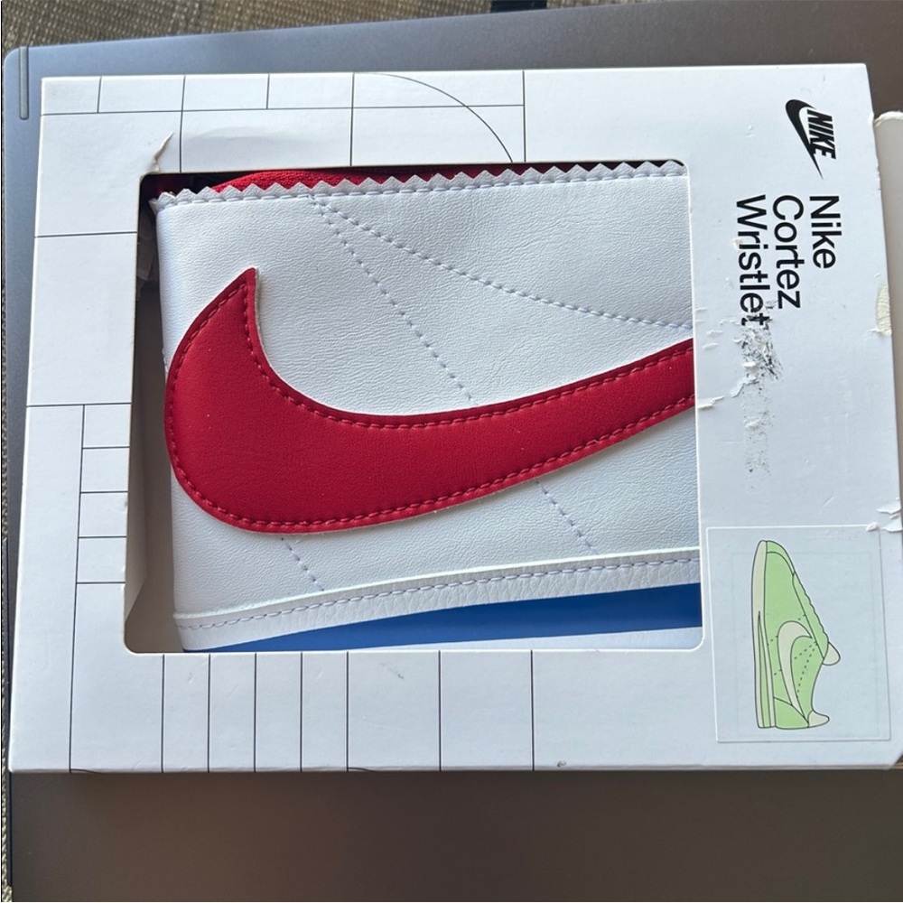Nike Cortez Wristlet with Red Swoosh on White - NWT
